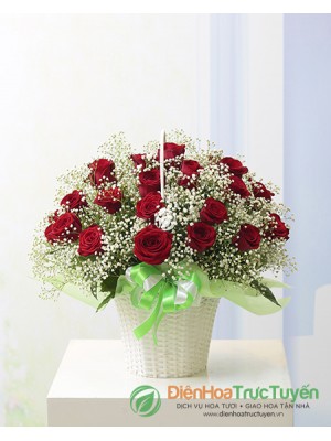 Basket of red roses
